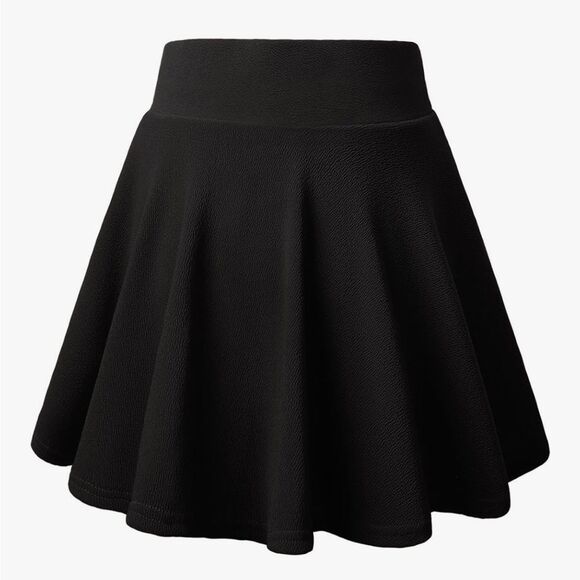 DJT Women’s Black Flared Pleated Skater Skirt w/ Built-In Shorts | Size L - Picture 2 of 10